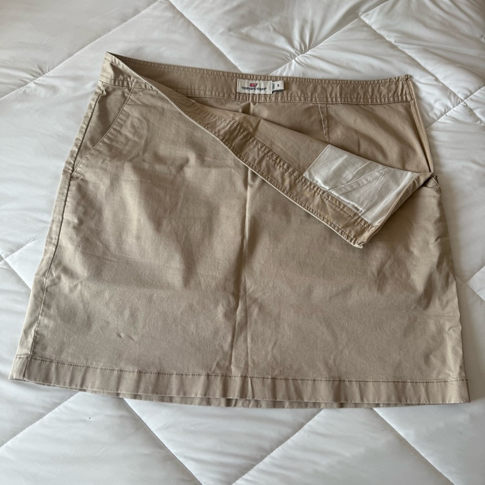 Vineyard Vines Women Khaki Skirt Size 8 Cotton